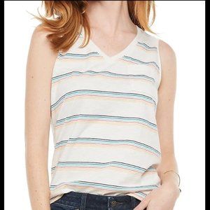 Sonoma Goods For Life Rainbow Stripe V-neck Girlfriend Tank